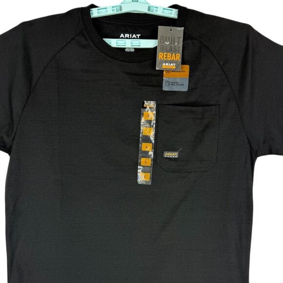 Ariat Rebar Men's Short Sleeve Crew Neck Cotton Black T-Shirt Size Large NWT - Picture 3 of 10